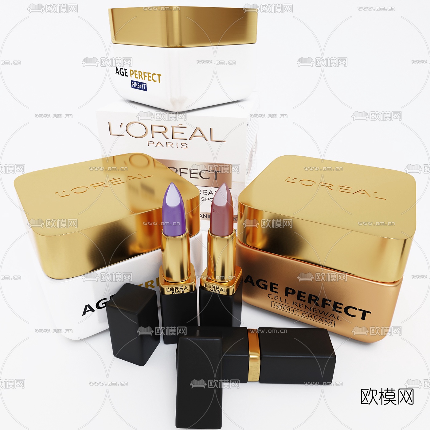 现代口红化妆品3d模型