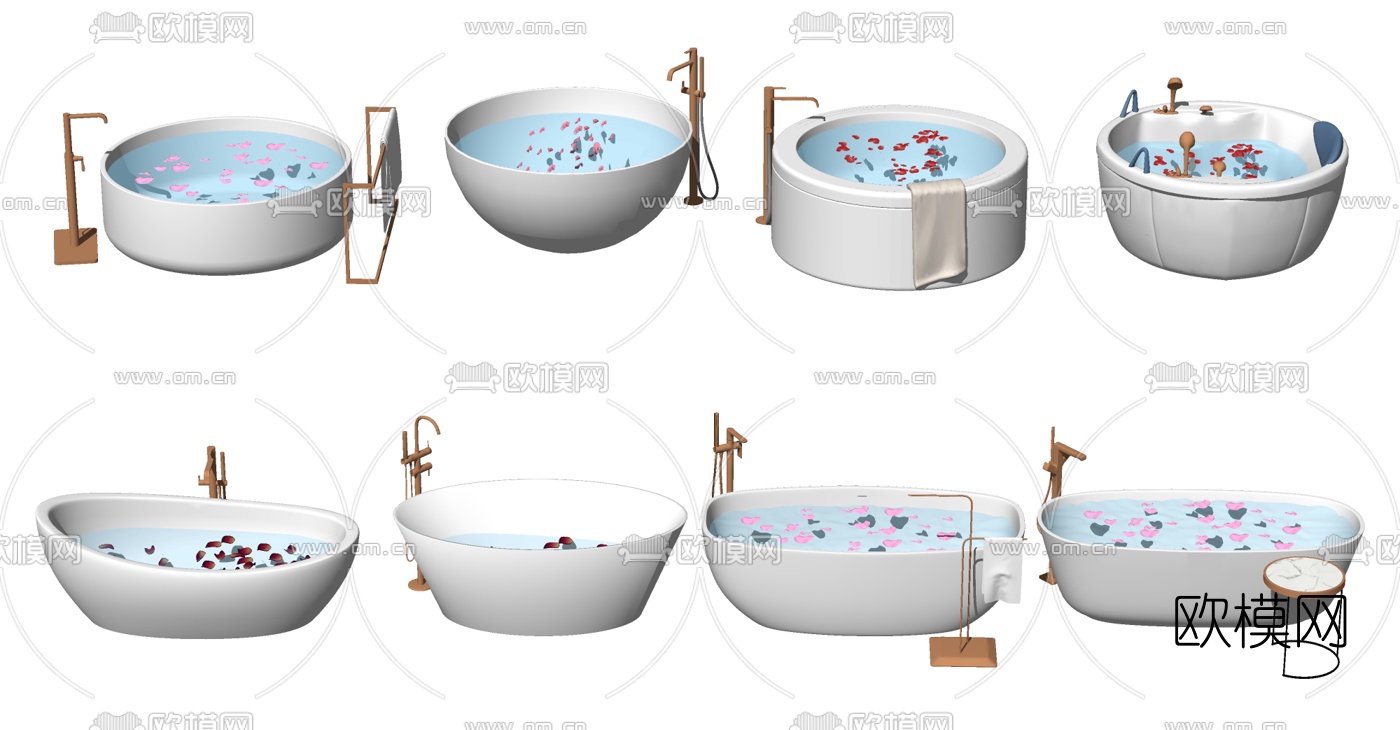 现代浴缸su模型下载