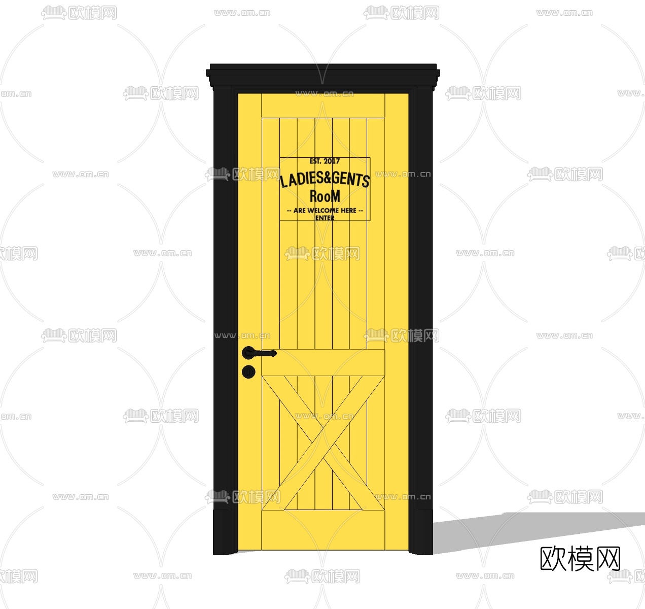 北欧谷仓门su模型下载