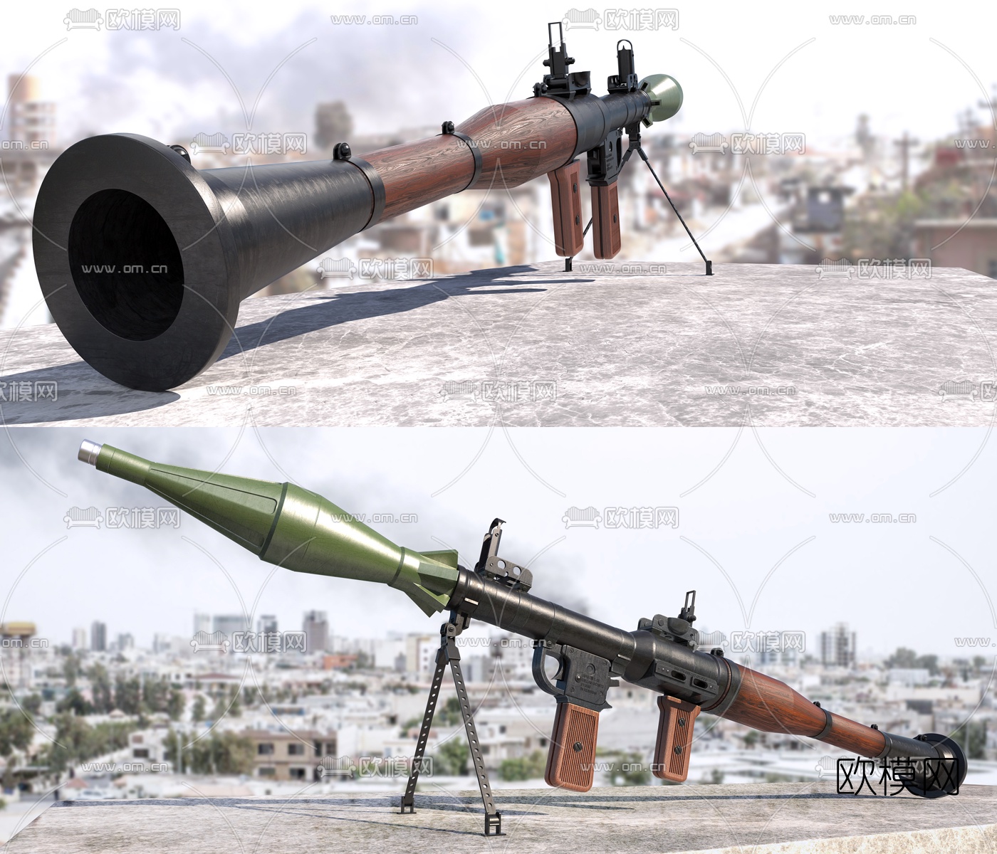 现代RPG-7火箭筒3d模型下载（渲染图1）