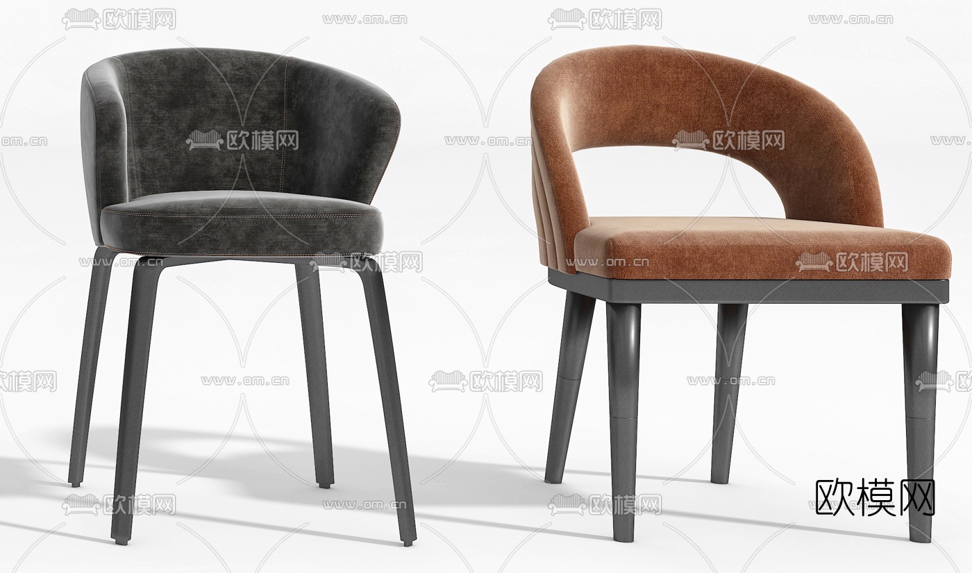 现代布艺休闲椅3d模型下载（渲染图3）