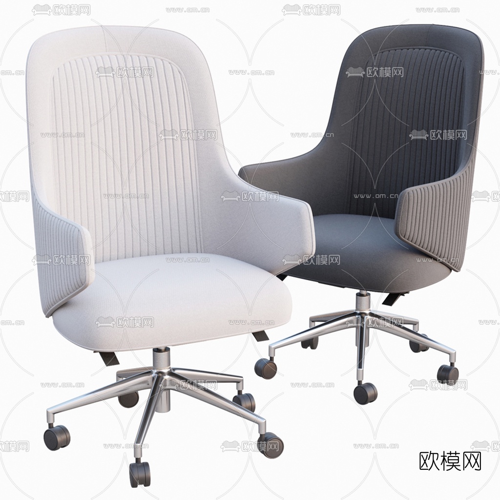 现代布艺高背办公椅3d模型