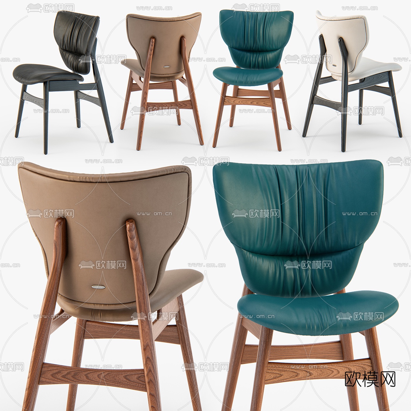 北欧皮革单椅3d模型下载（渲染图1）