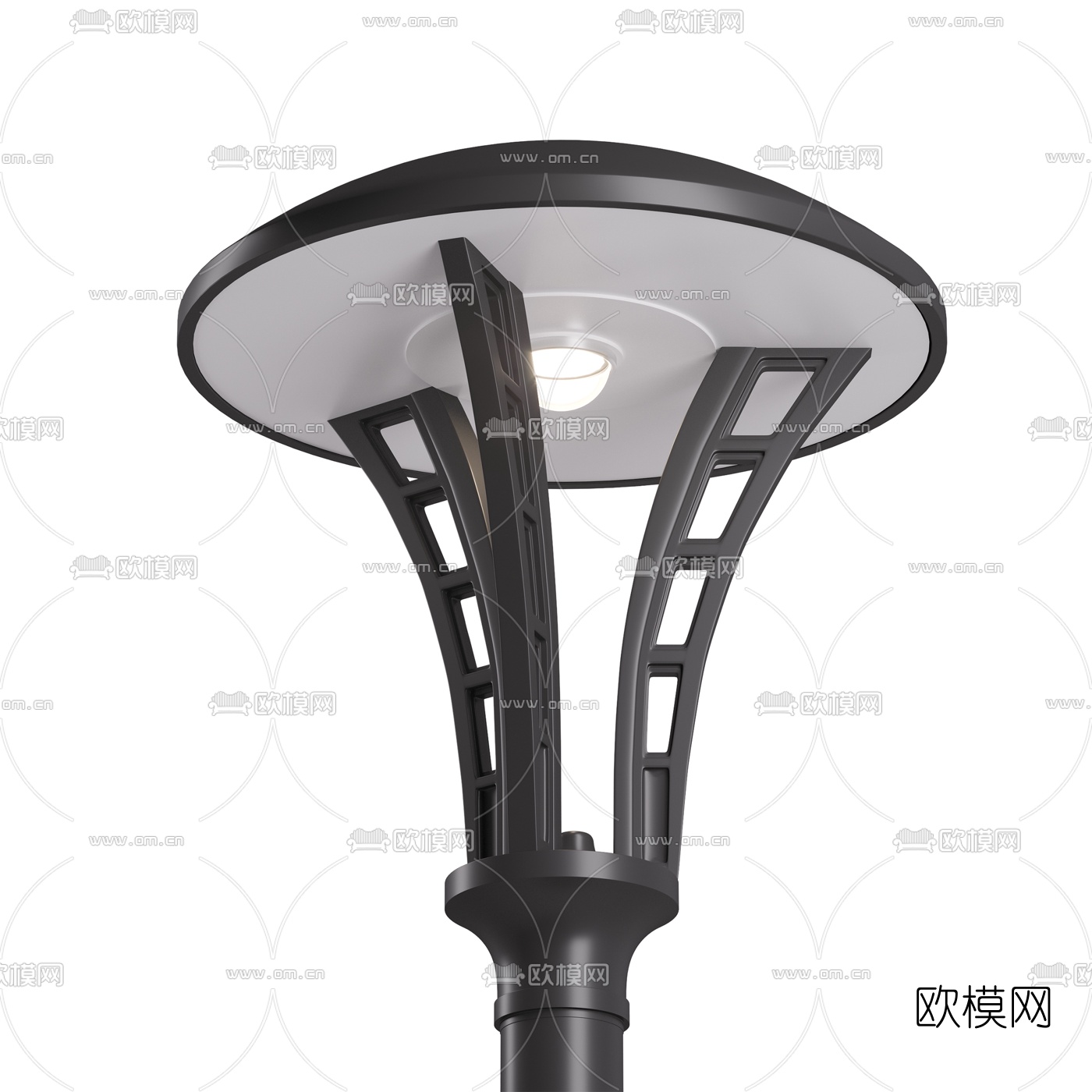 现代金属路灯户外灯3d模型下载（渲染图1）