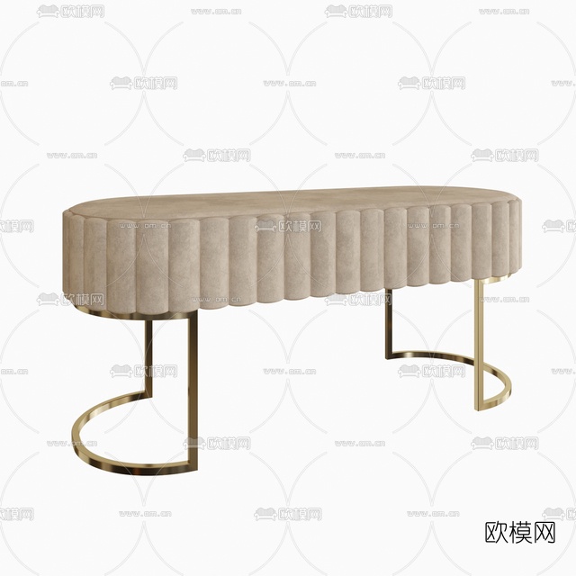 现代布艺床尾凳免费3d模型下载
