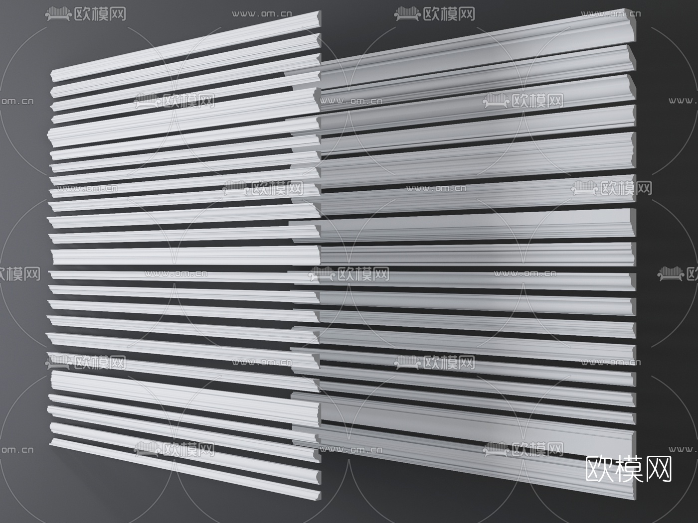 现代石膏角线3d模型