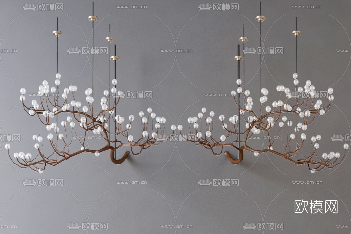 北欧树枝装饰吊灯3d模型下载（渲染图3）