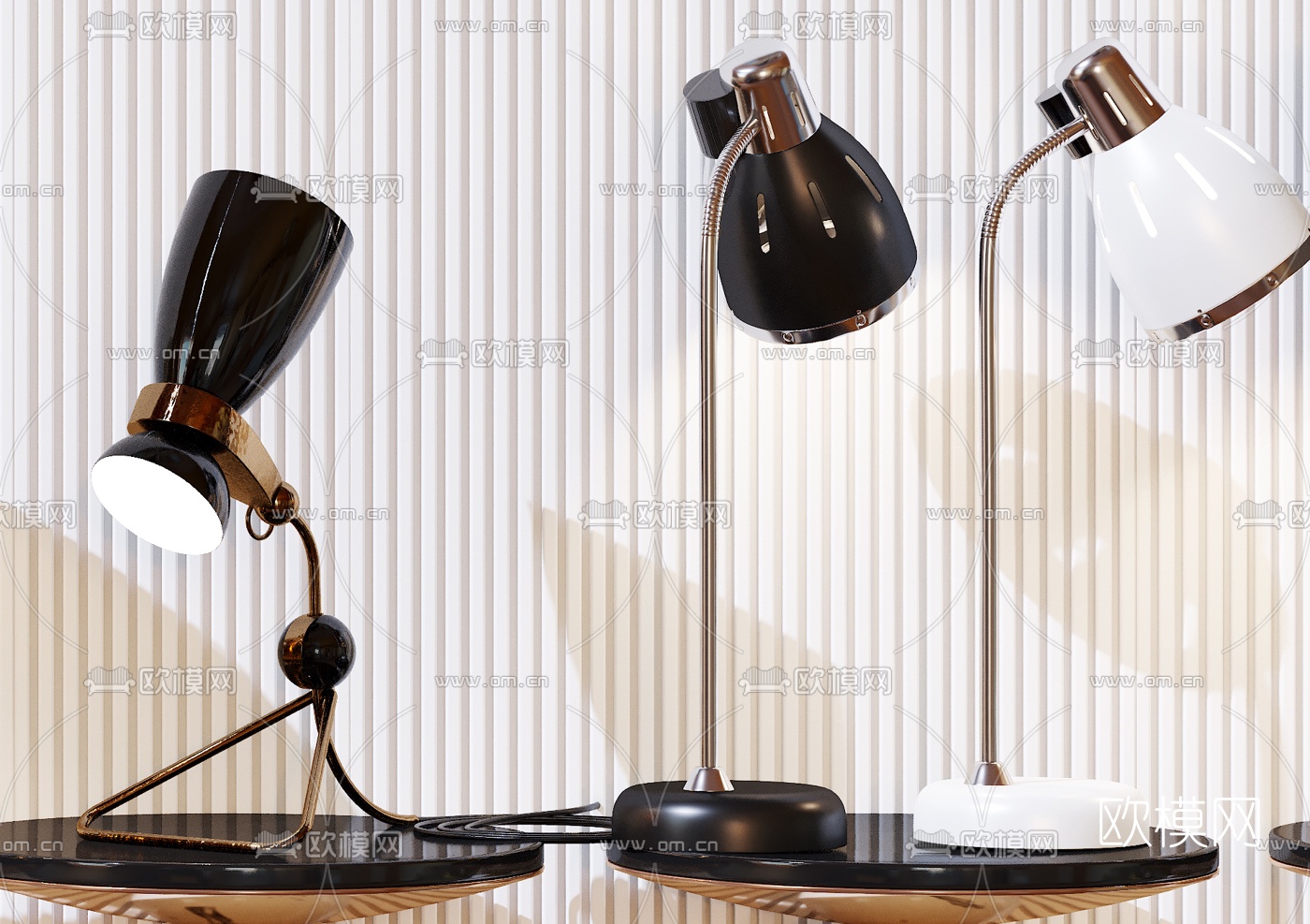 后现代创意金属台灯3d模型下载（渲染图5）