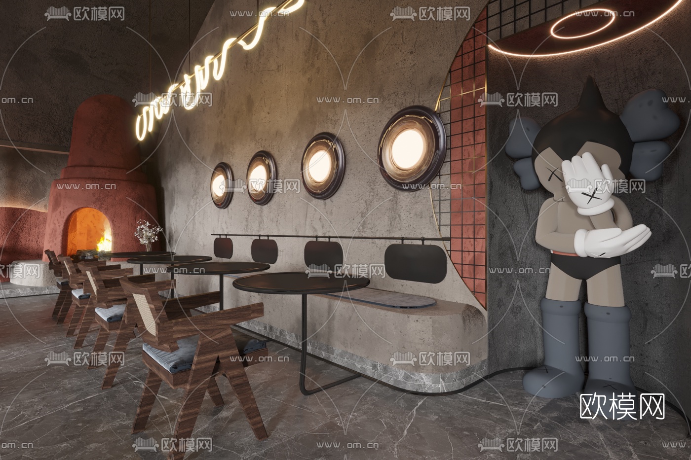 工业风快餐店3d模型下载（渲染图4）