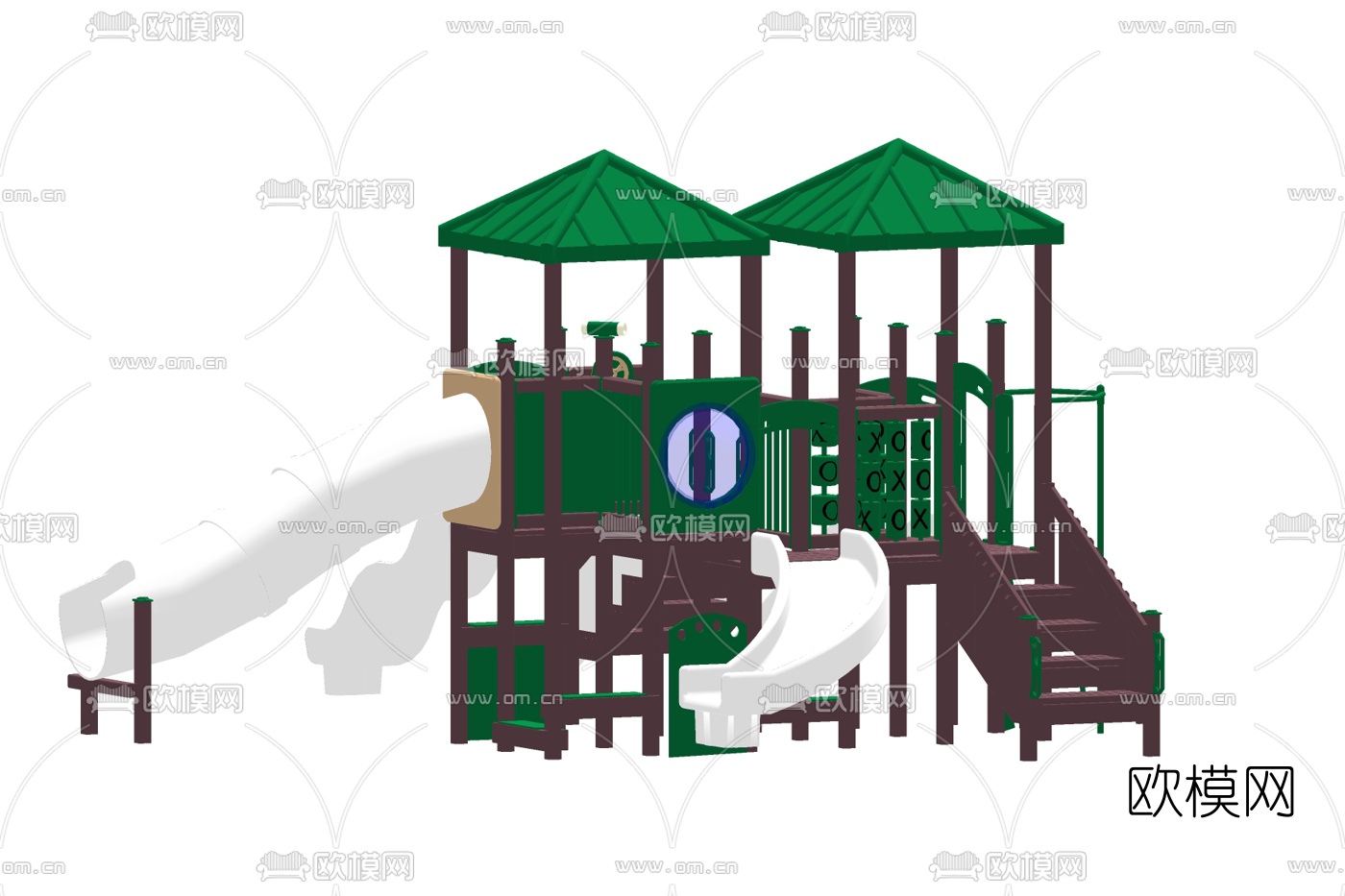 北欧儿童滑梯su模型下载