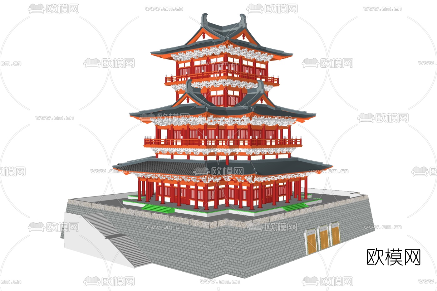 中式古建民俗su模型下载