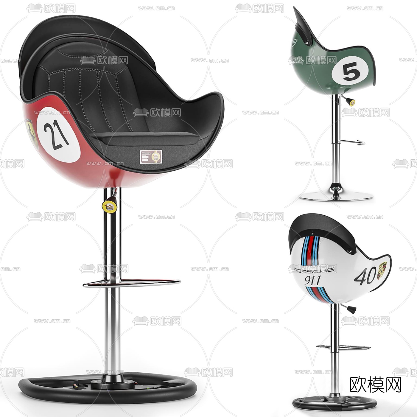 现代个性吧台椅3d模型
