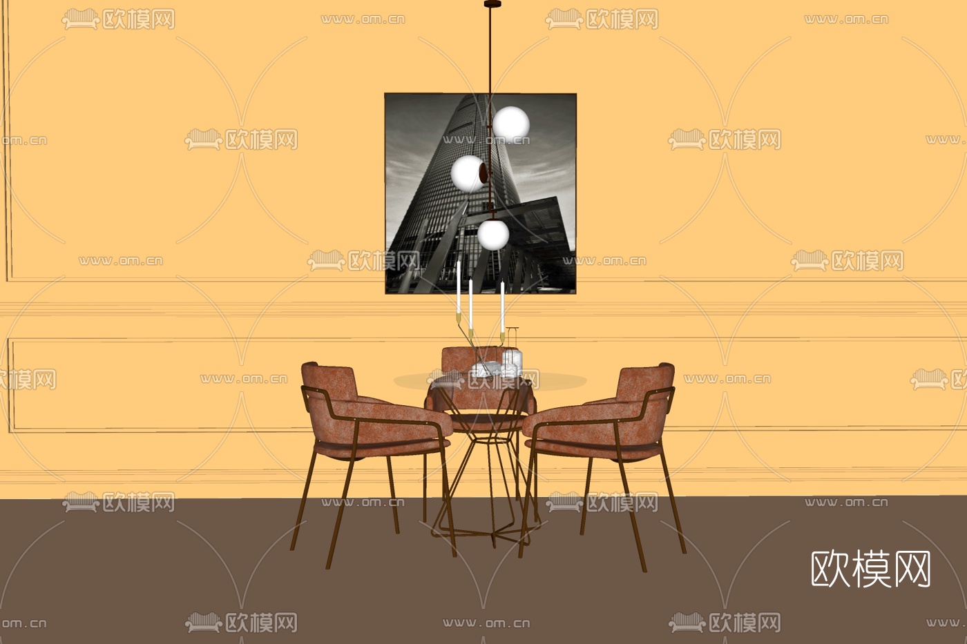 现代轻奢休闲椅su模型下载