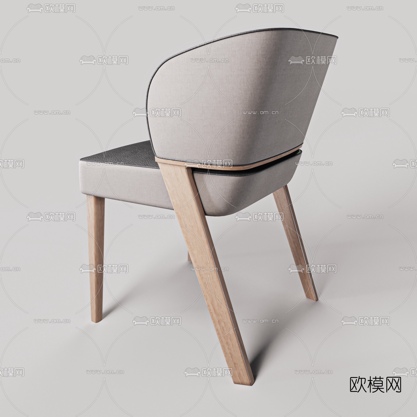 现代皮革单人椅免费3d模型下载（渲染图2）