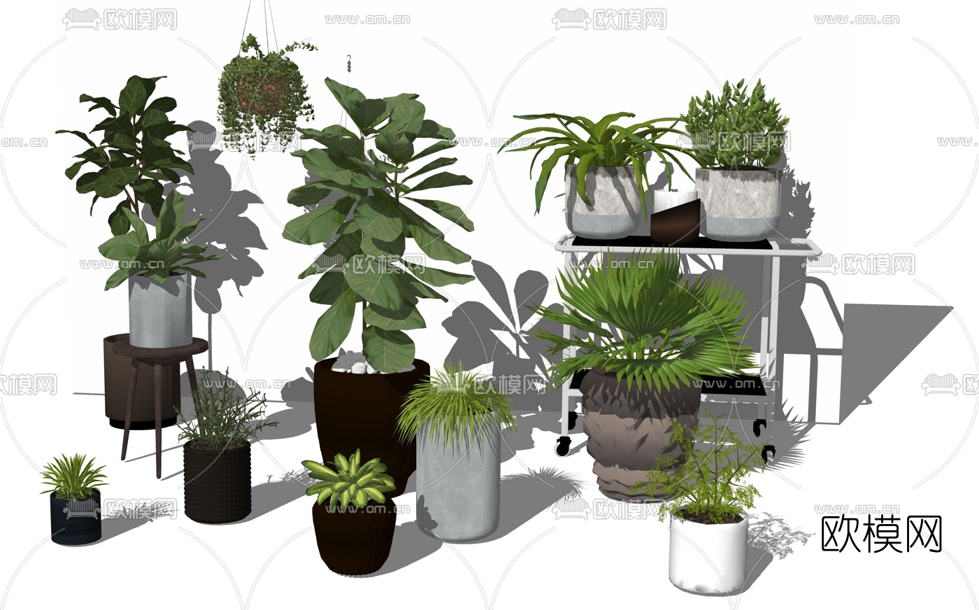 现代绿植盆栽su模型