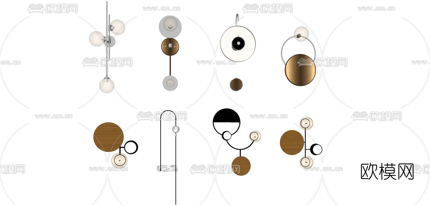 现代轻奢壁灯su模型下载