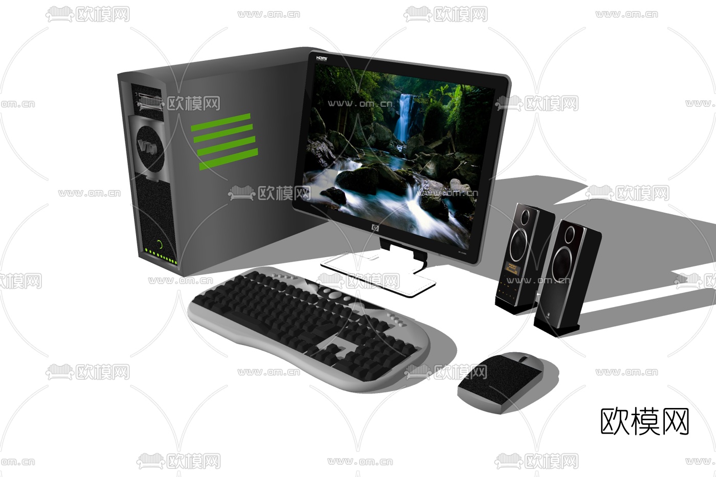 现代台式电脑su模型下载