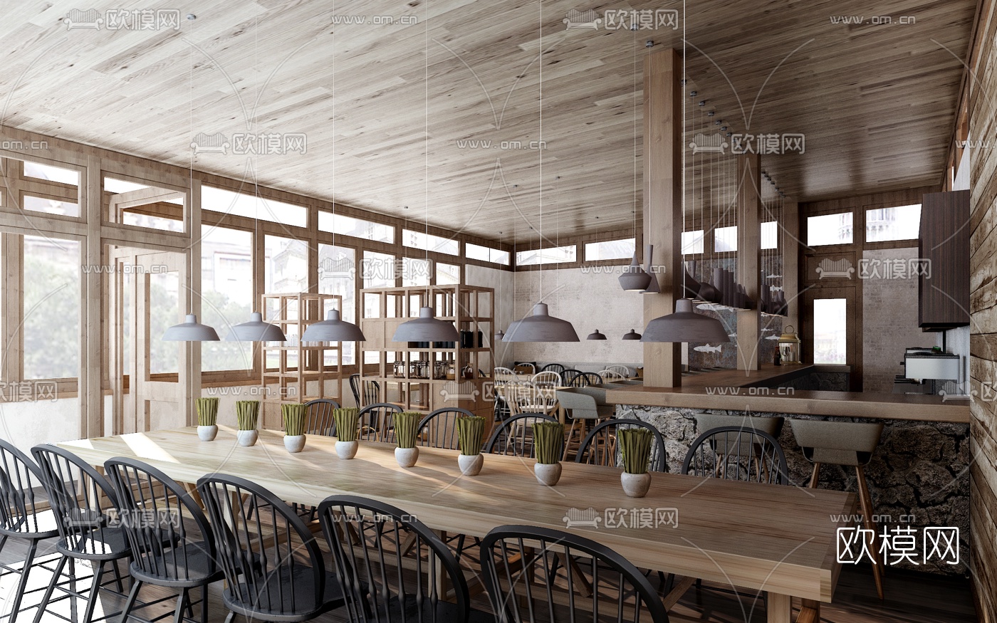 北欧快餐厅3d模型下载（渲染图3）