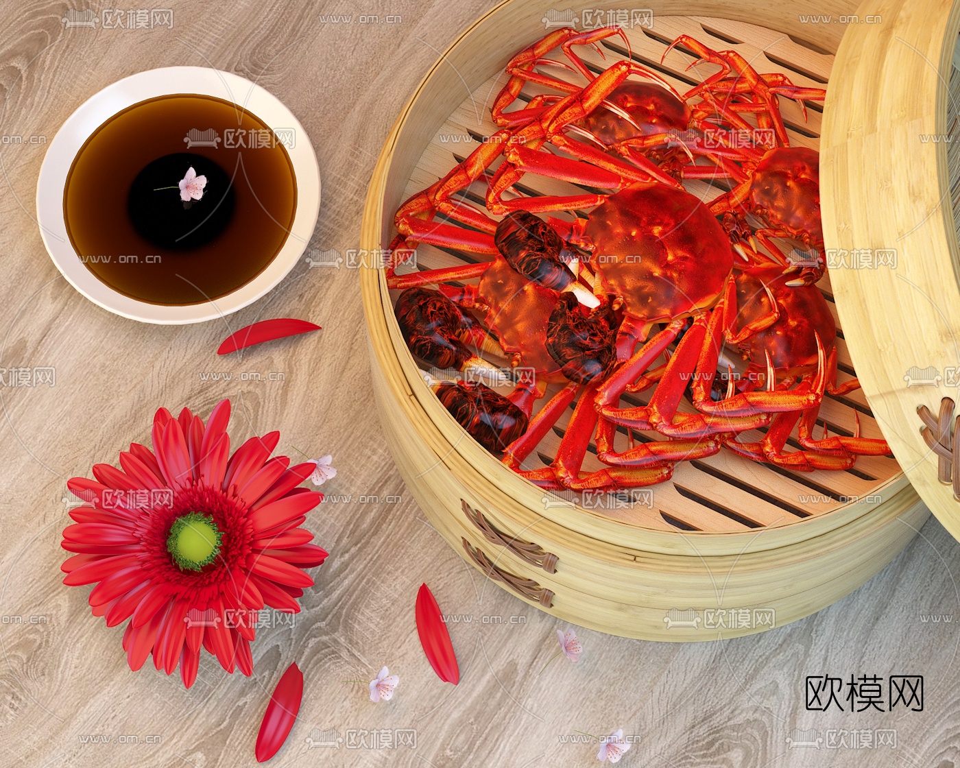 现代蒸笼螃蟹3d模型下载