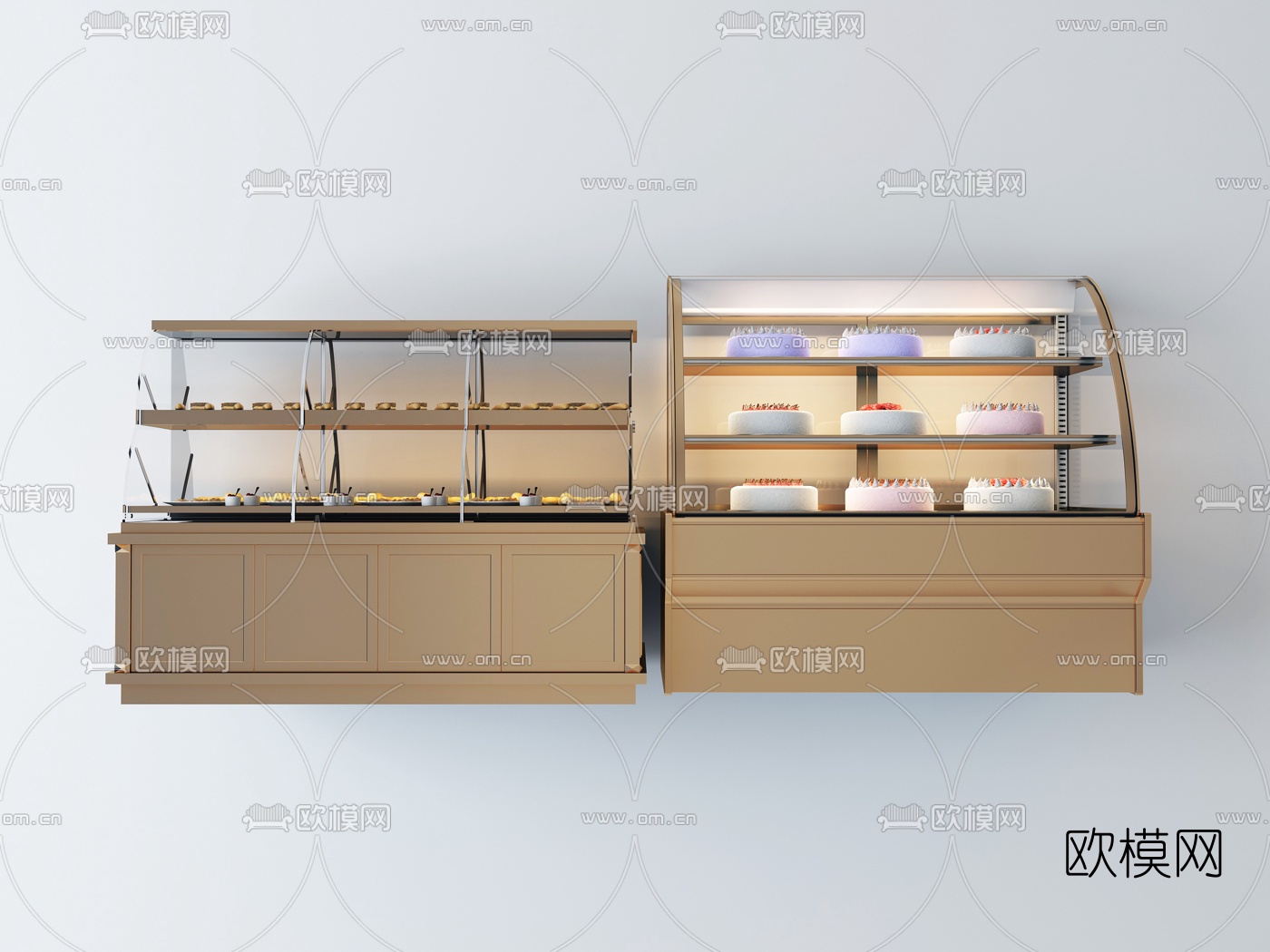现代超市冰柜饮料柜商展柜架3d模型