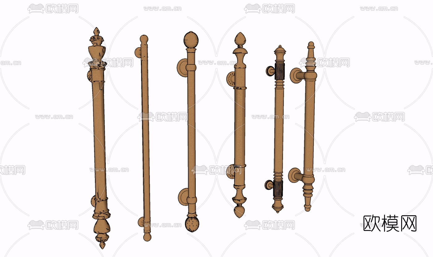 现代金属门拉手免费su模型下载