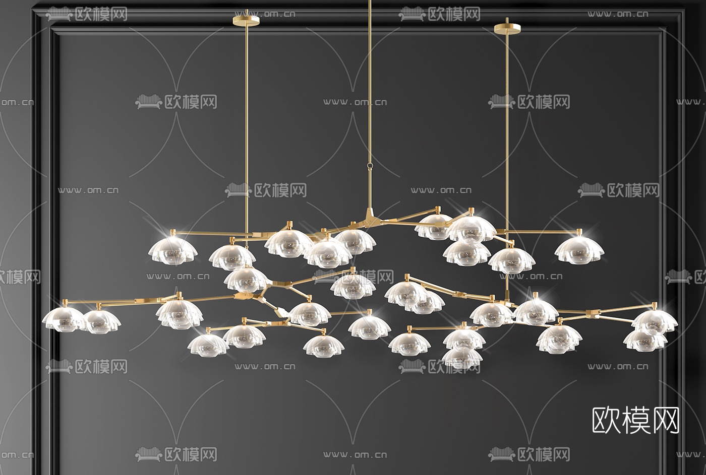 现代金属艺术吊灯3d模型