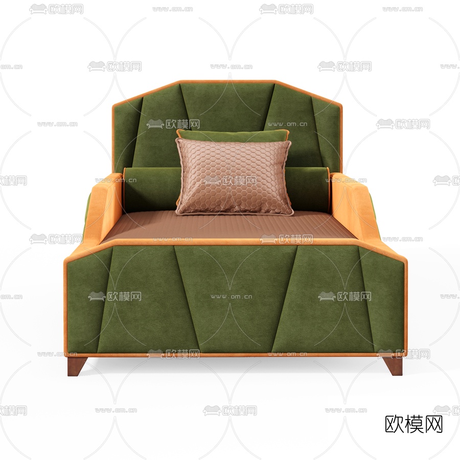 现代布艺儿童床3d模型下载（渲染图2）