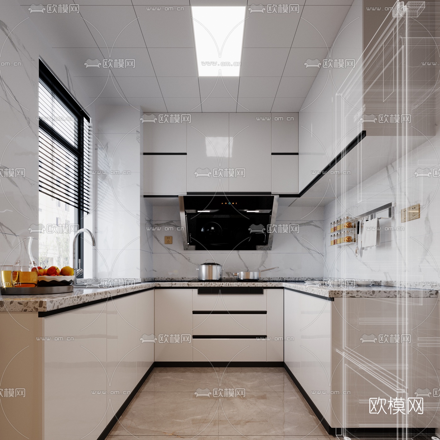 现代厨房浴室卫生间3d模型