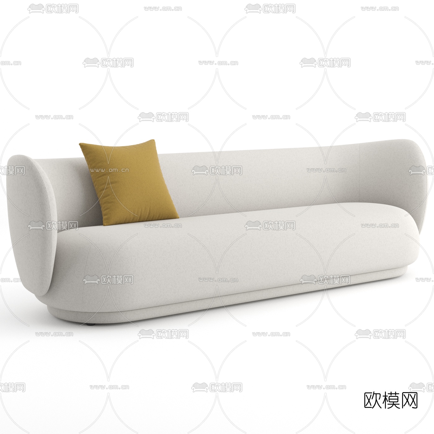 现代布艺弧形多人沙发3d模型