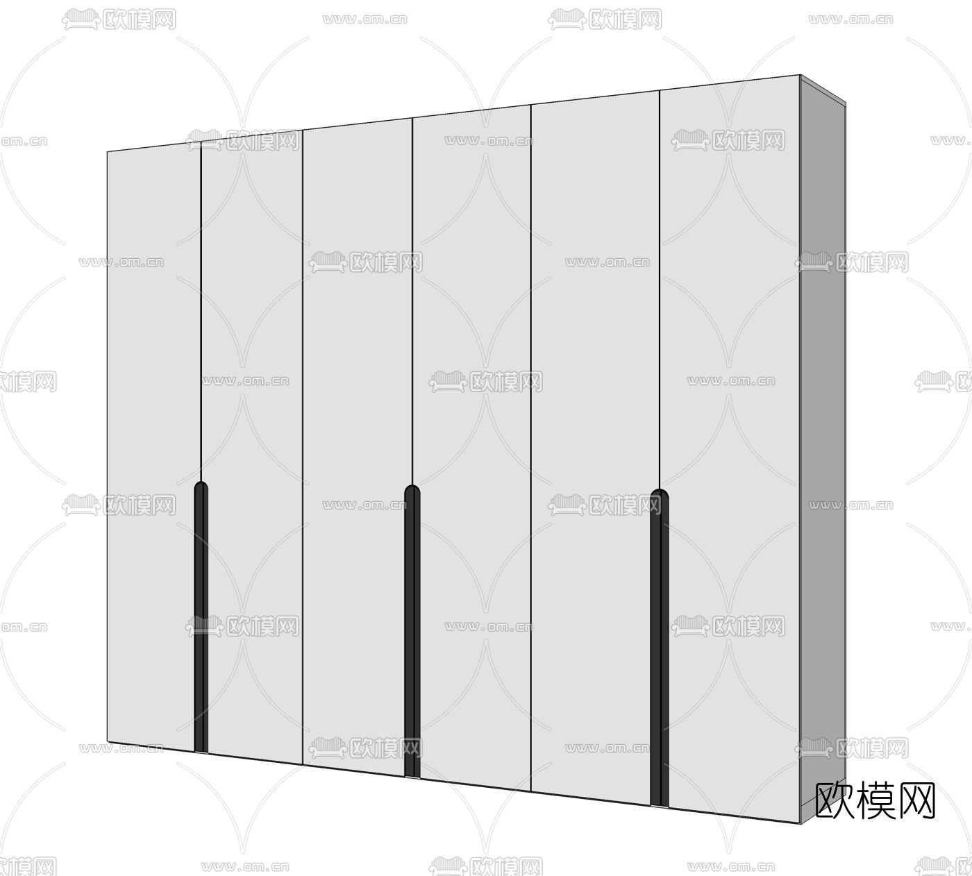 现代极简衣柜su模型下载