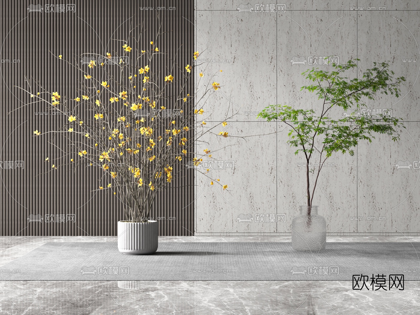 现代植物盆栽3d模型
