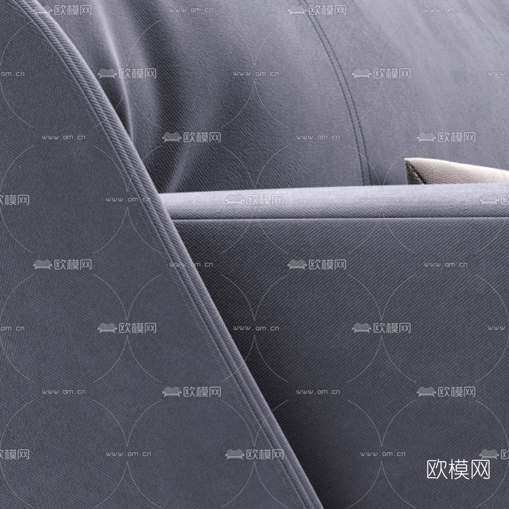 Natuzzi 现代绒布双人沙发3d模型下载（渲染图4）