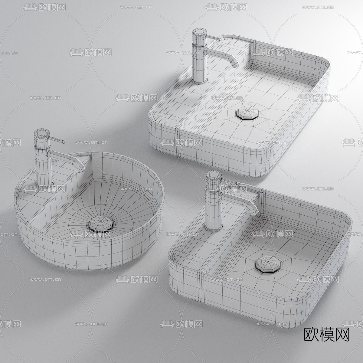现代台盆洗手盆3d模型