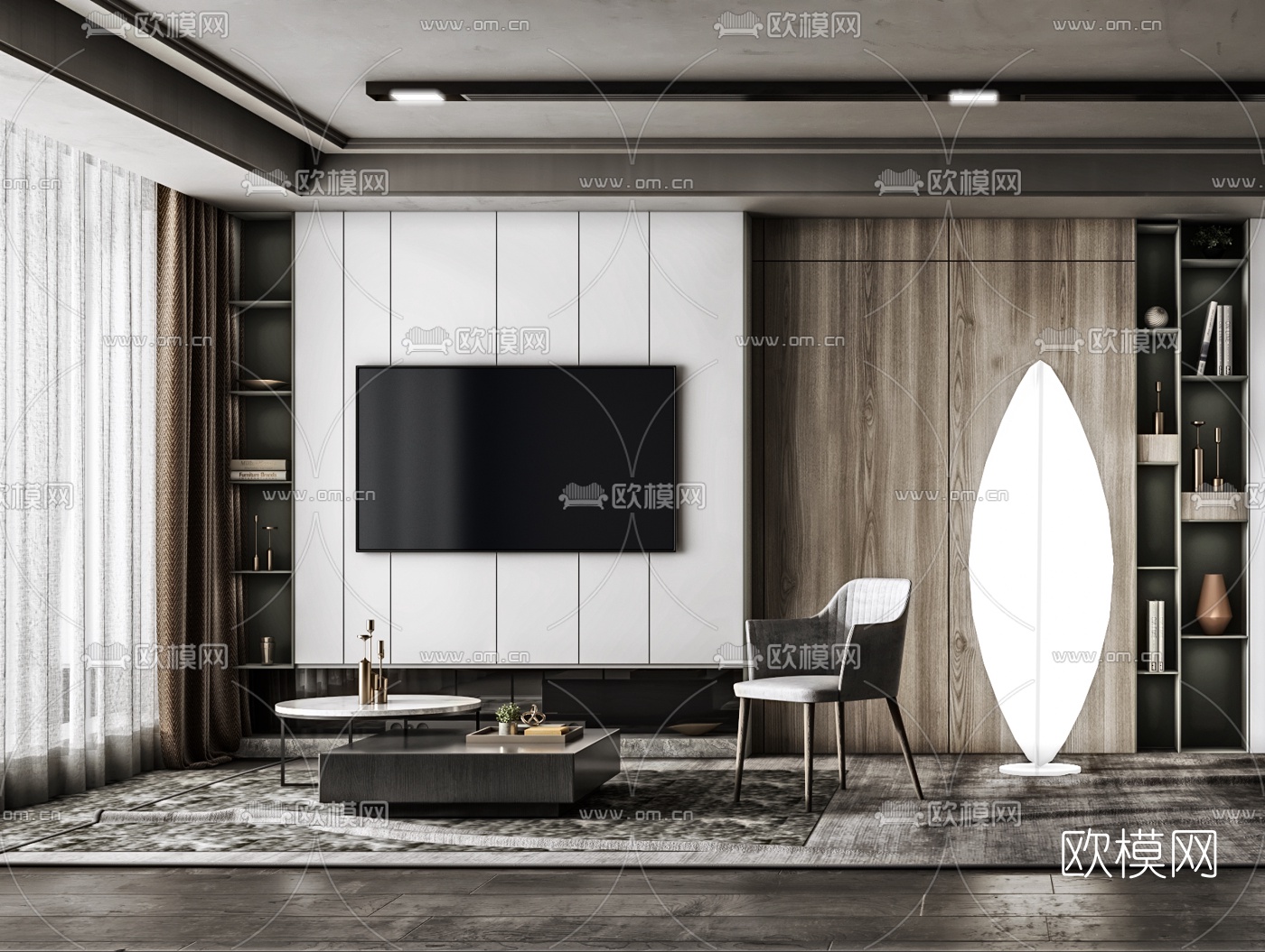 现代简约客餐厅3d模型