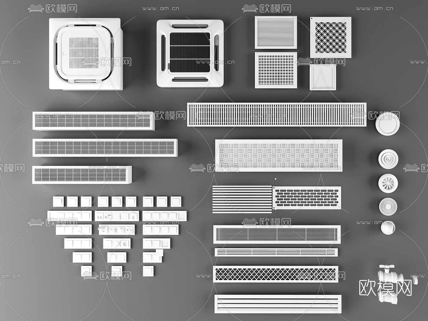 现代空调排风口开关控制器3d模型下载