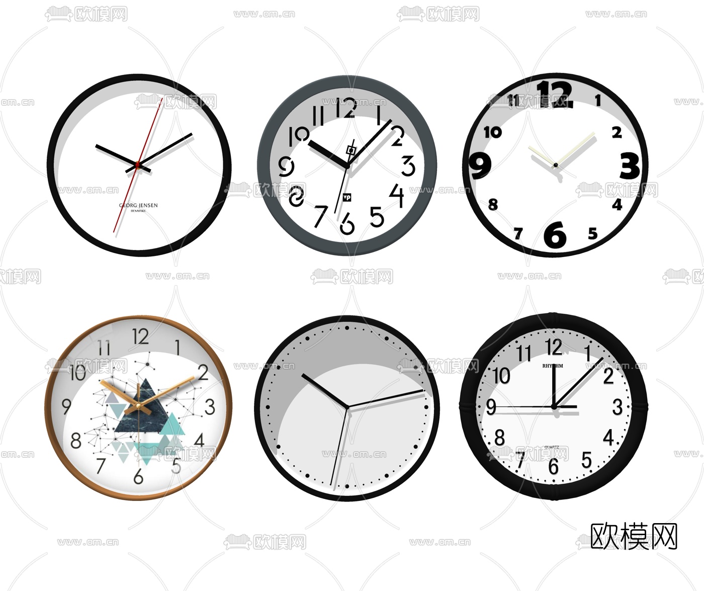 现代钟表挂钟su模型下载（渲染图2）