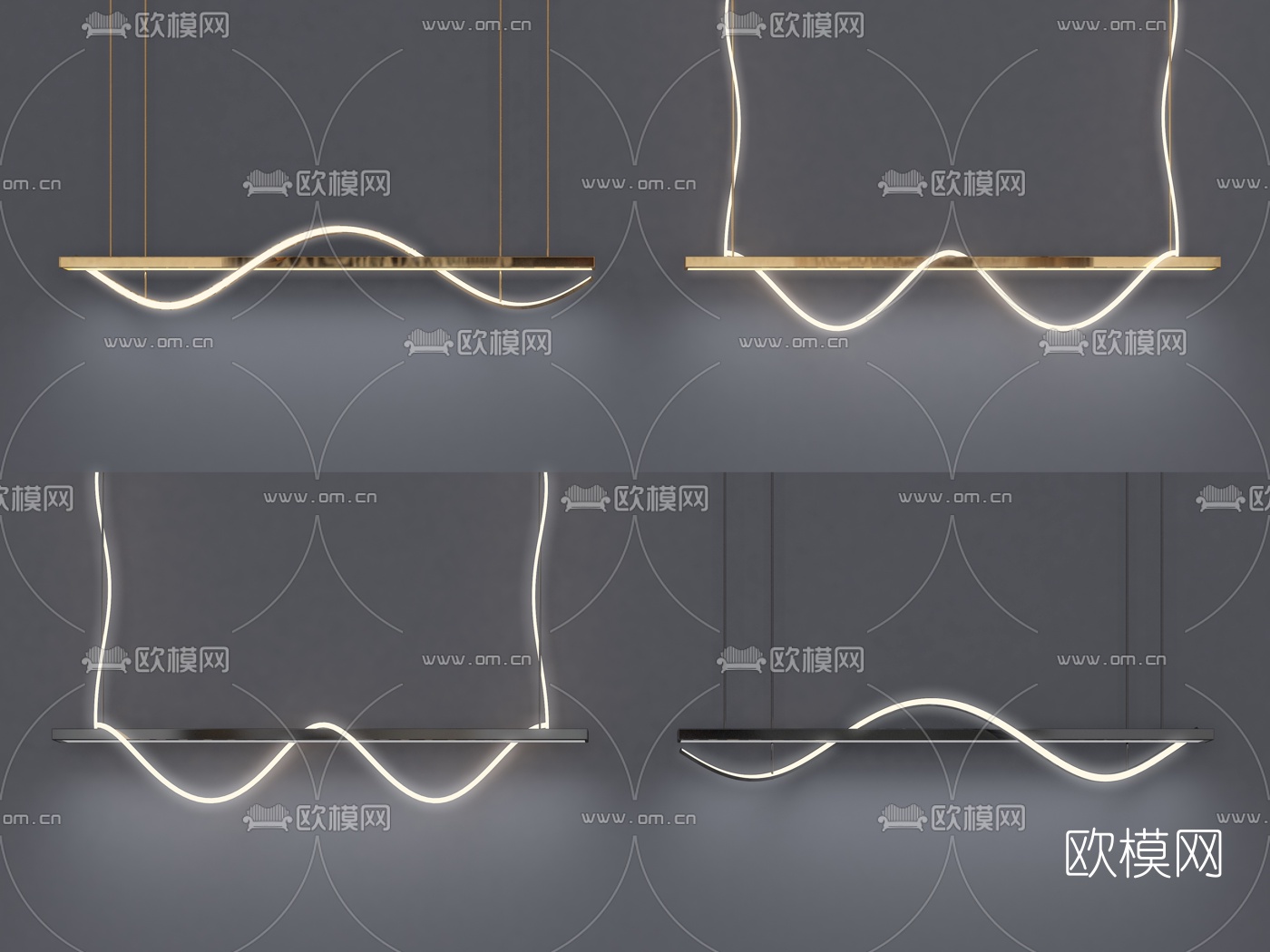 现代轻奢吊灯3d模型下载