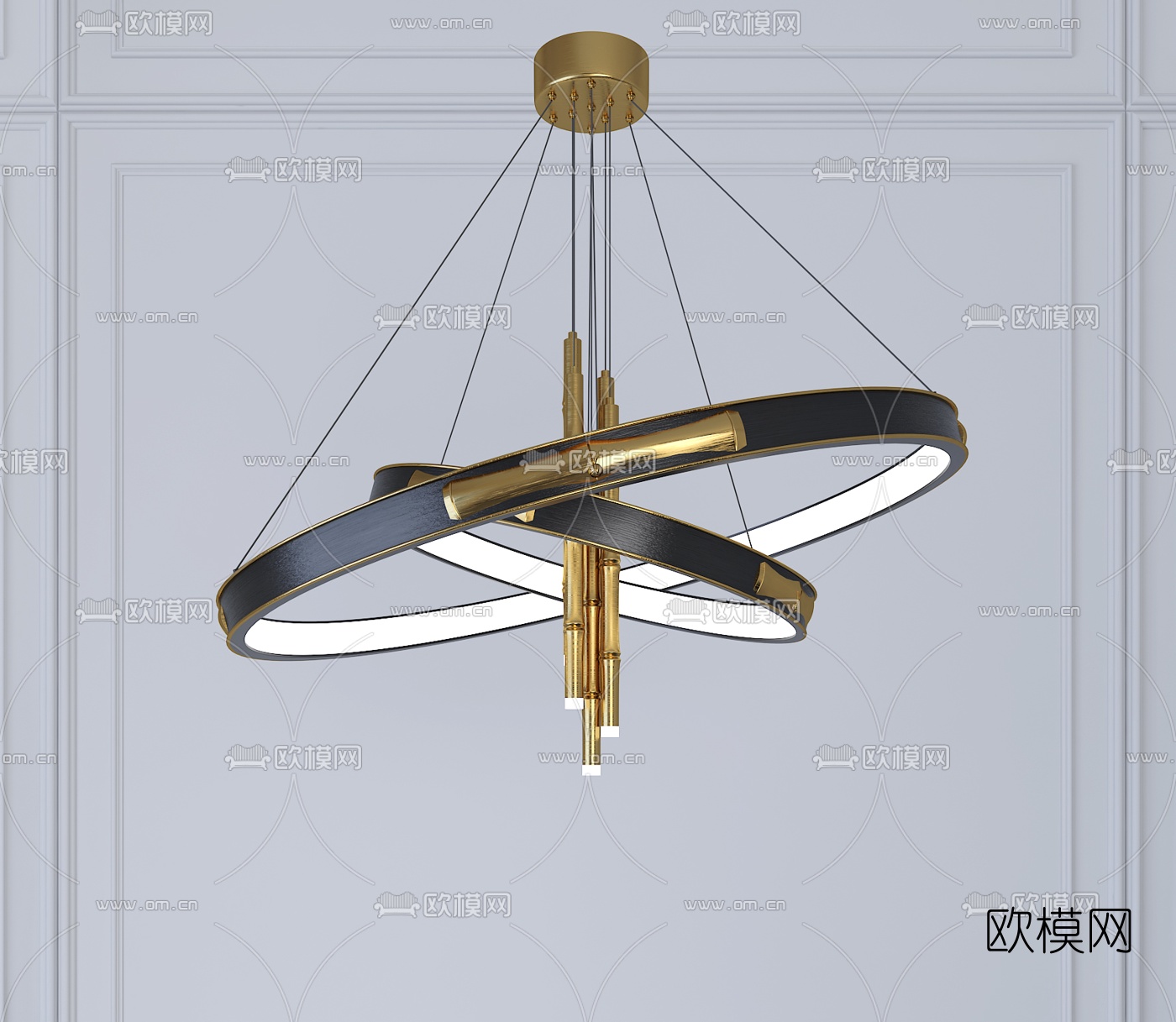 现代轻奢圆环吊灯3d模型