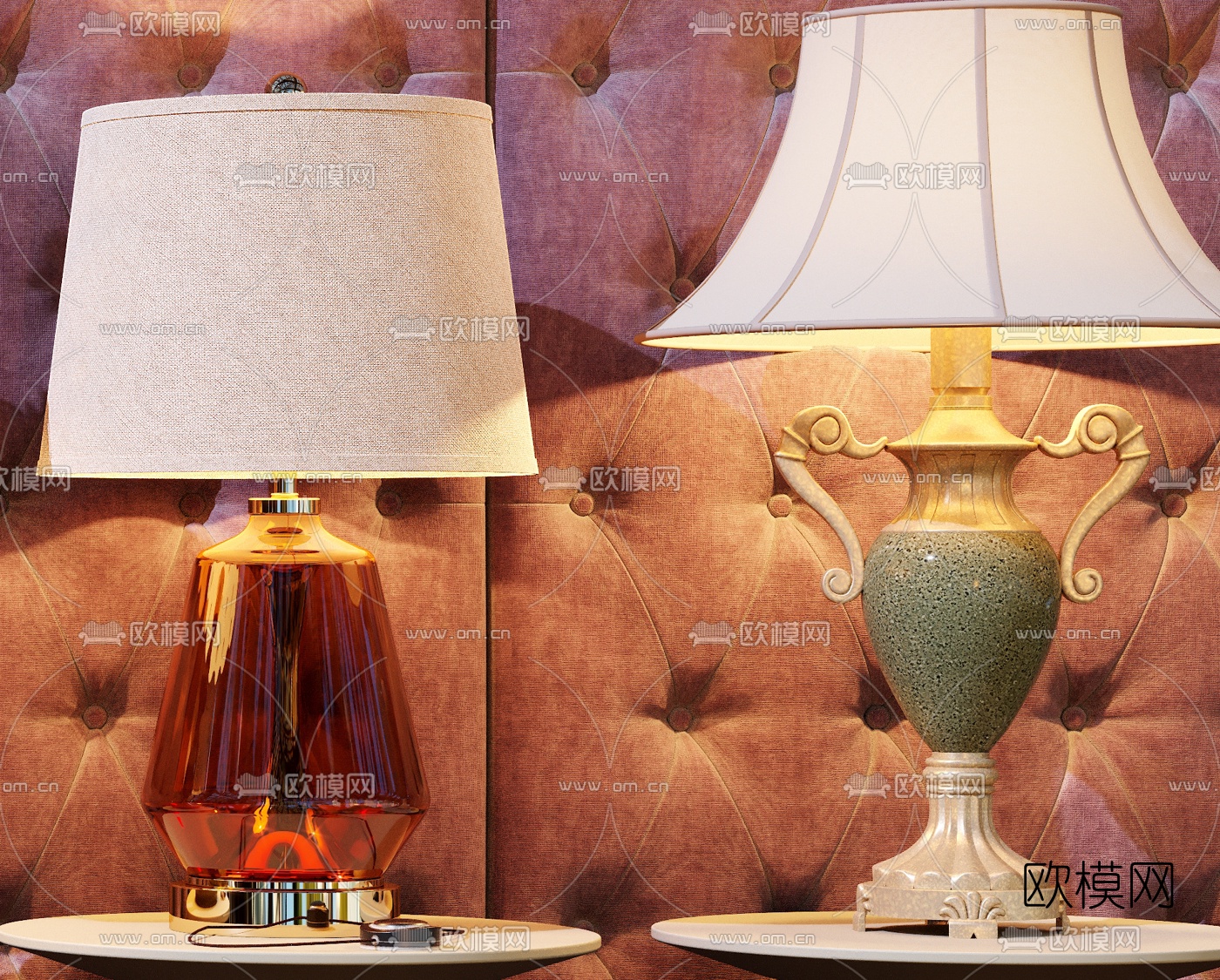 欧式奢华台灯3d模型下载（渲染图5）