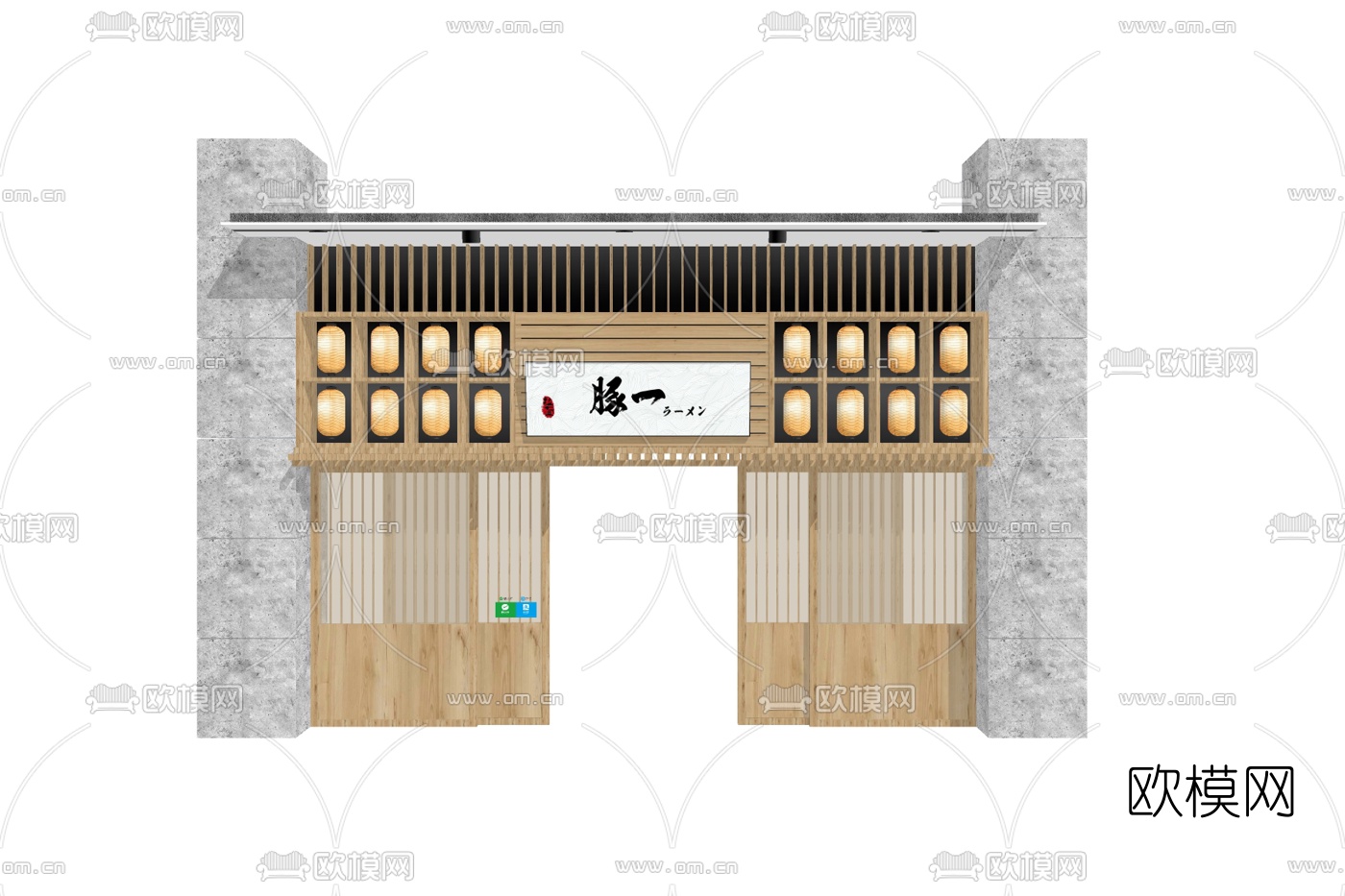 日式门头su模型下载