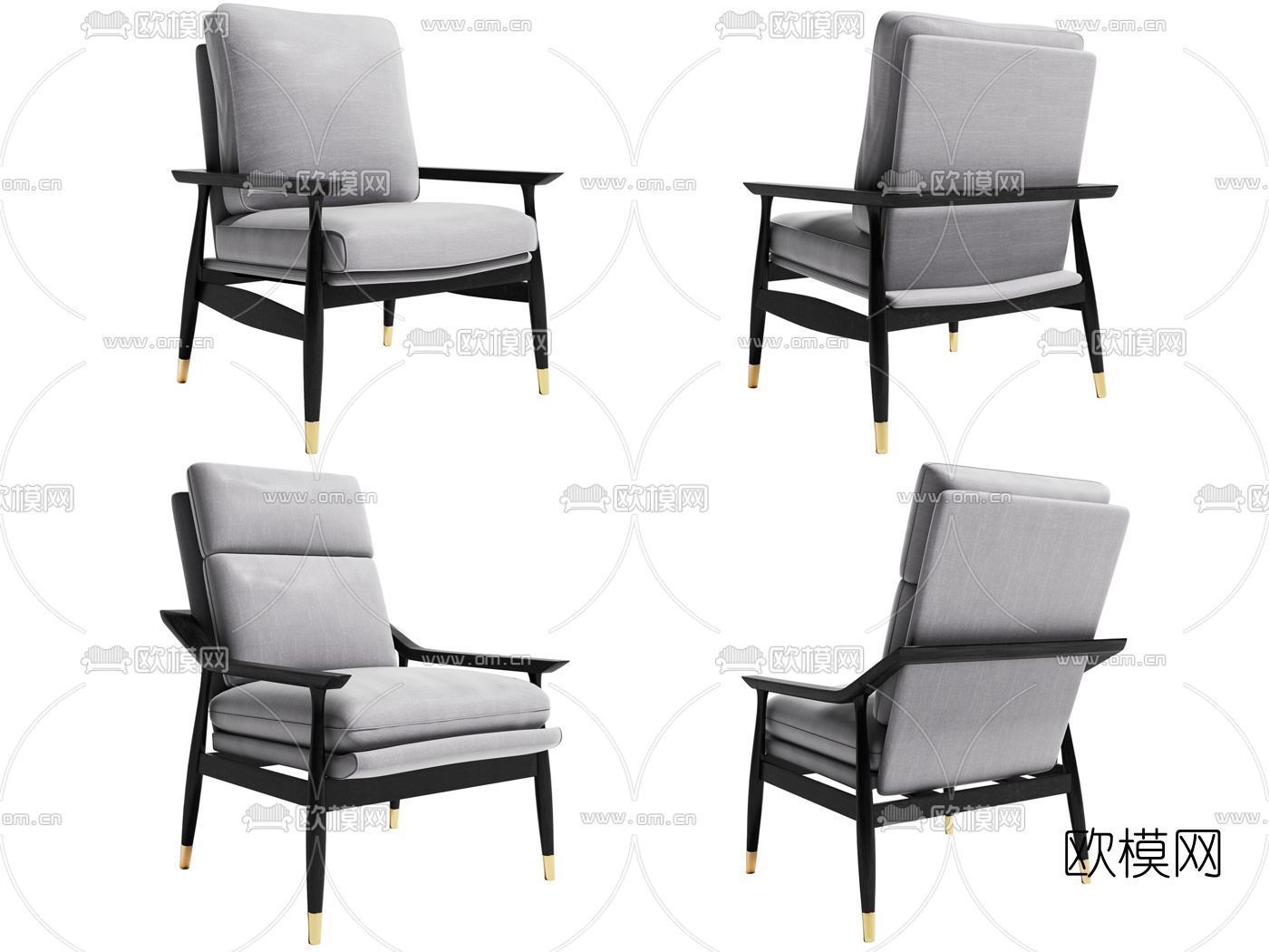 新中式布艺单椅3d模型下载_id:10110858_3dmax免费模型-欧模网