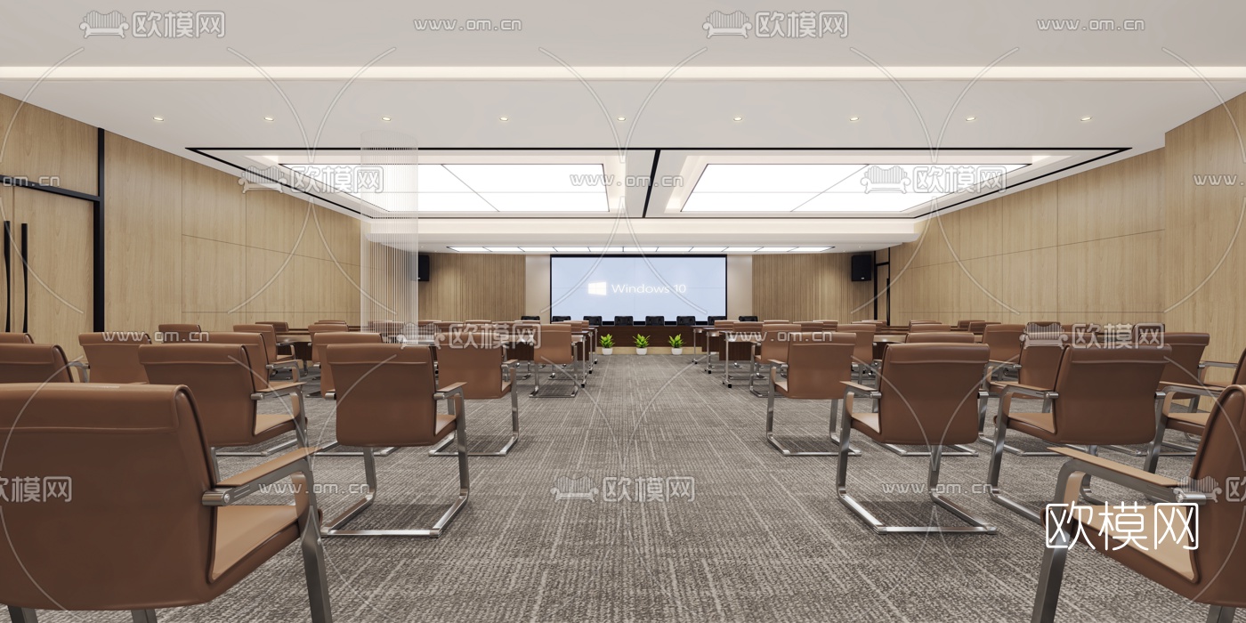现代大会议室免费3d模型下载