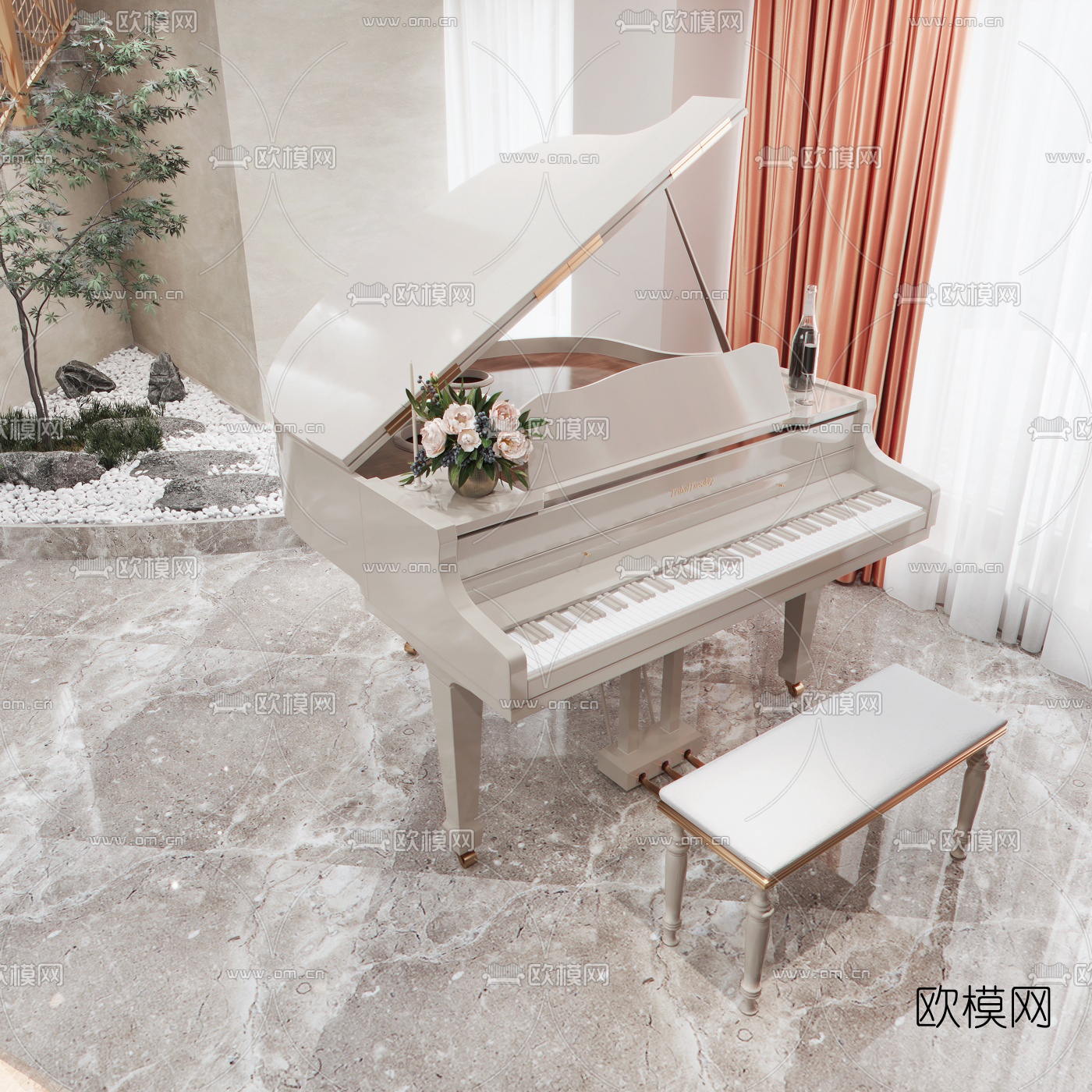 现代美容院大厅3d模型