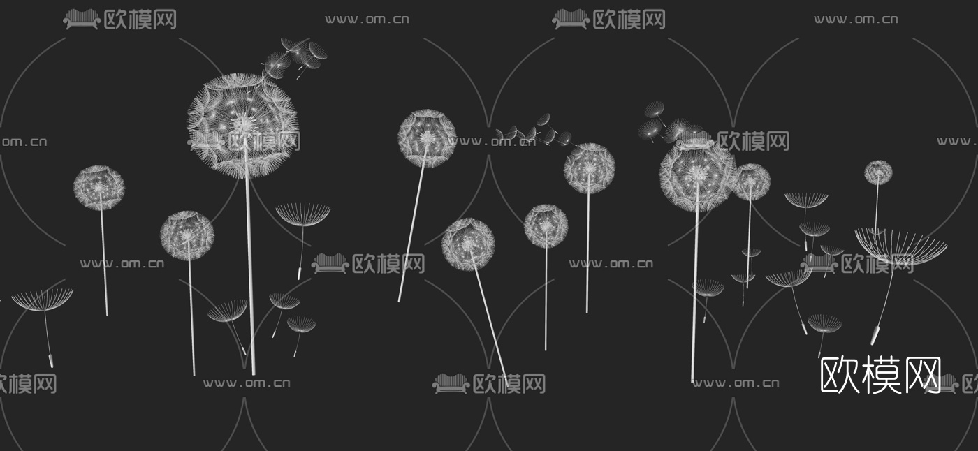 现代蒲公英su模型