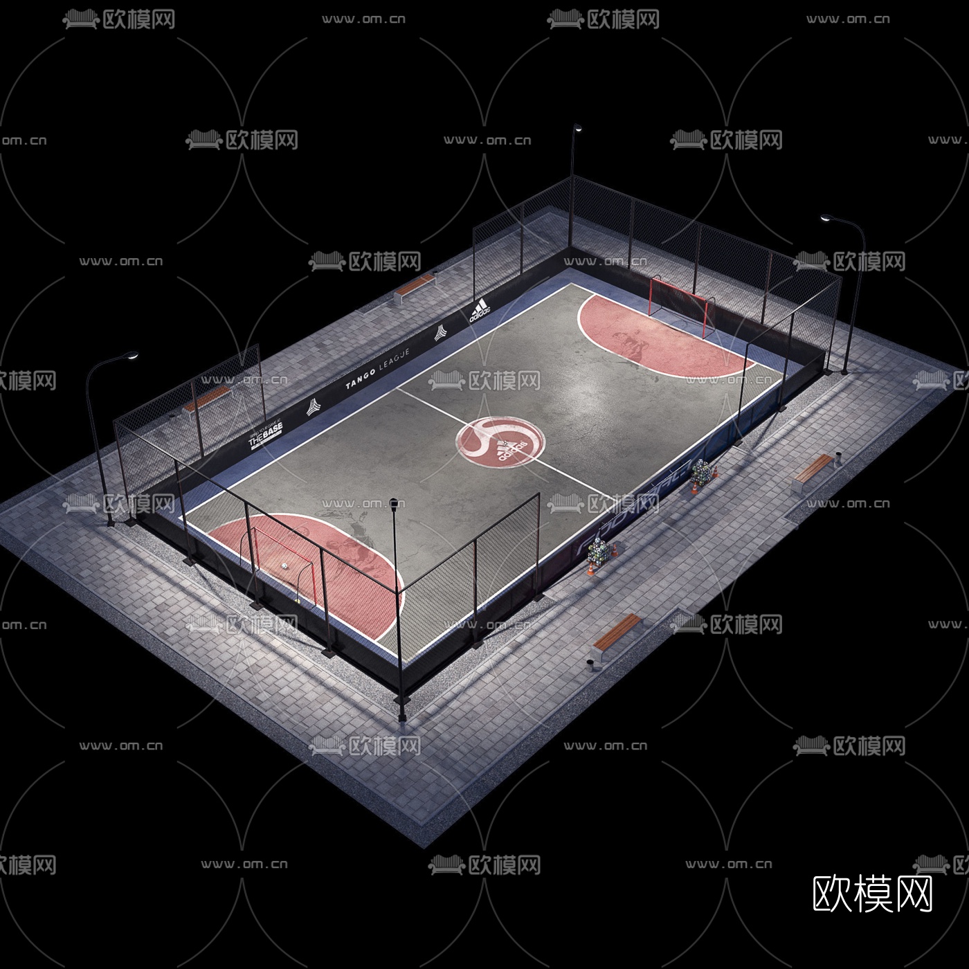 现代足球场3d模型
