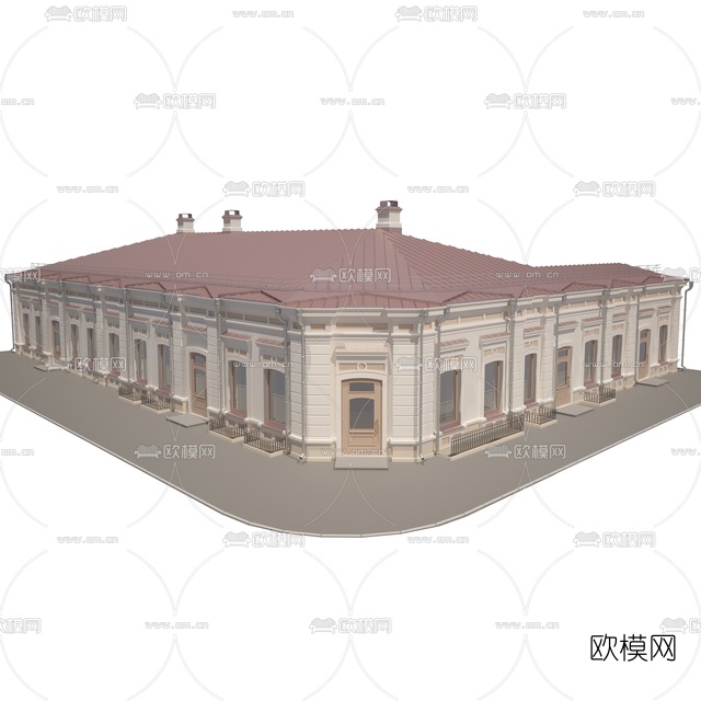 简欧商铺建筑免费3d模型