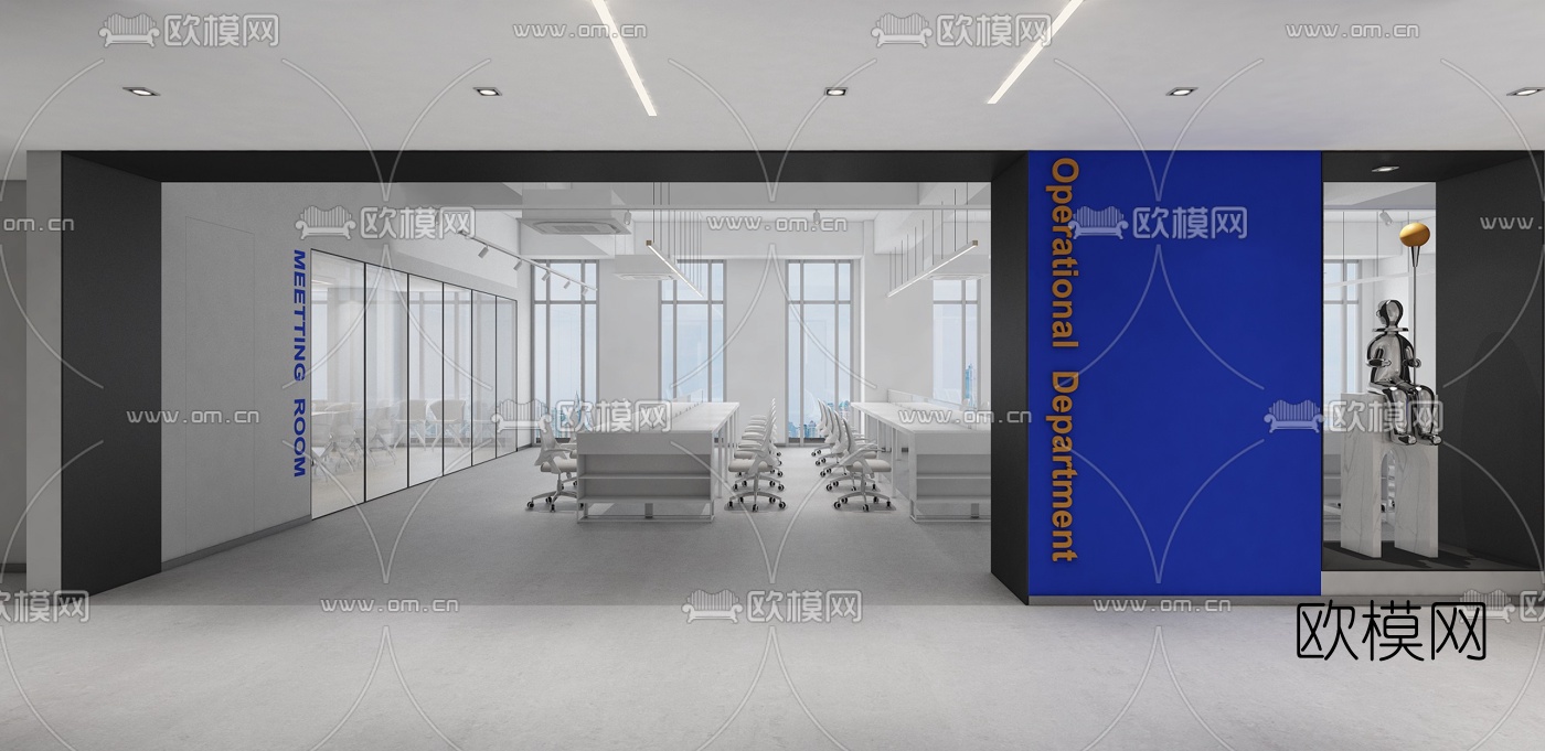 现代办公区休息区3d模型