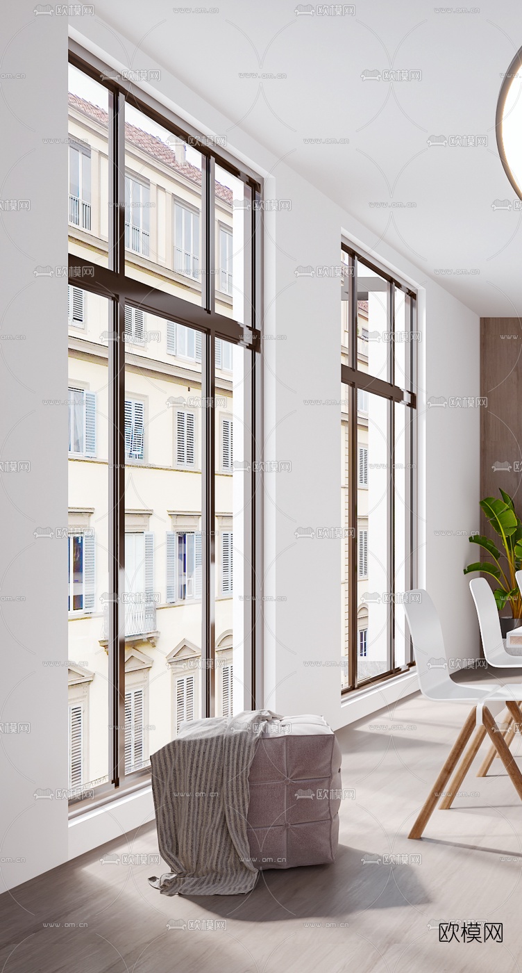 北欧办公室会议室3d模型下载（渲染图5）