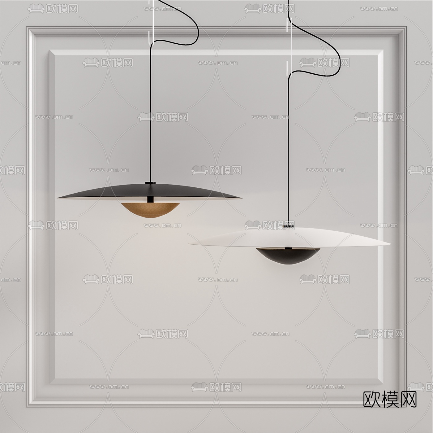 现代轻奢吊灯su模型下载（渲染图1）