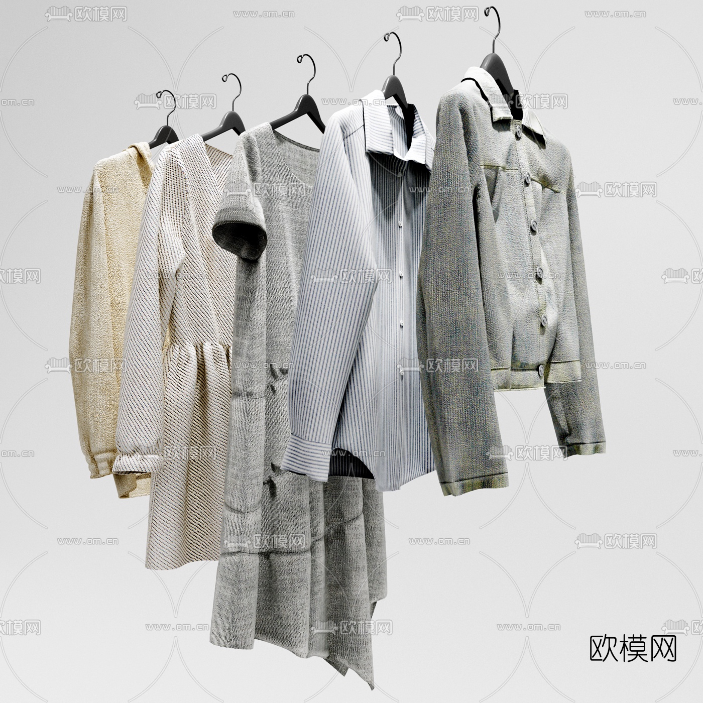 现代女性服饰衣服3d模型